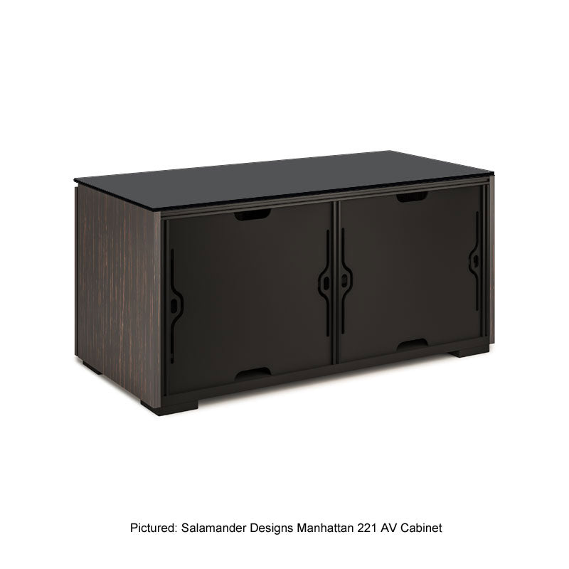 Salamander Manhattan 236 Maro Ebony Doors & Black Glass Top Cabinet