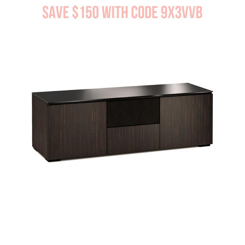 Salamander Manhattan 236 Maro Ebony Doors & Black Glass Top Cabinet