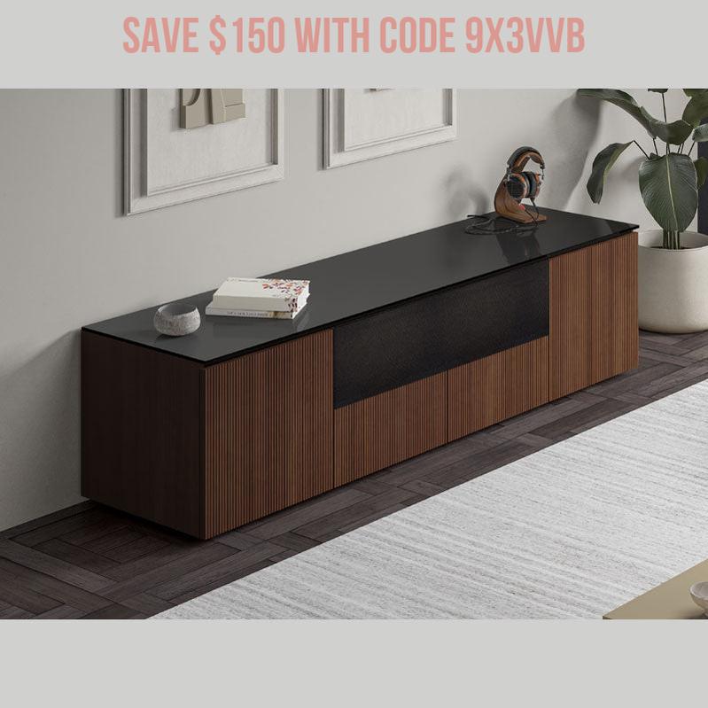 Salamander Manhattan 245 Walnut Doors & Sides with Black Glass Top – Premium Cabinetry