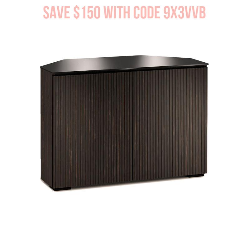 Salamander Manhattan 323 Corner Cabinet with Maro Ebony Doors & Black Glass Top
