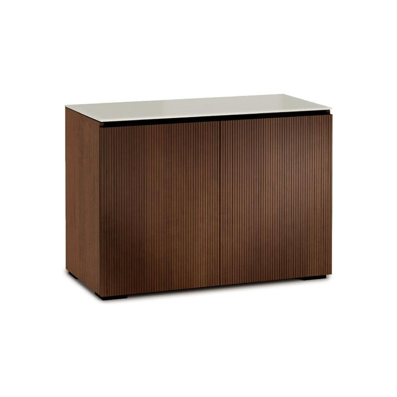 Salamander Manhattan 323 Medium Walnut Cabinet with Matte Taupe Glass Top