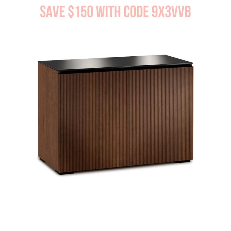 Salamander Manhattan 323 Medium Walnut Doors & Sides with Black Glass Top – Modern Interior Essential