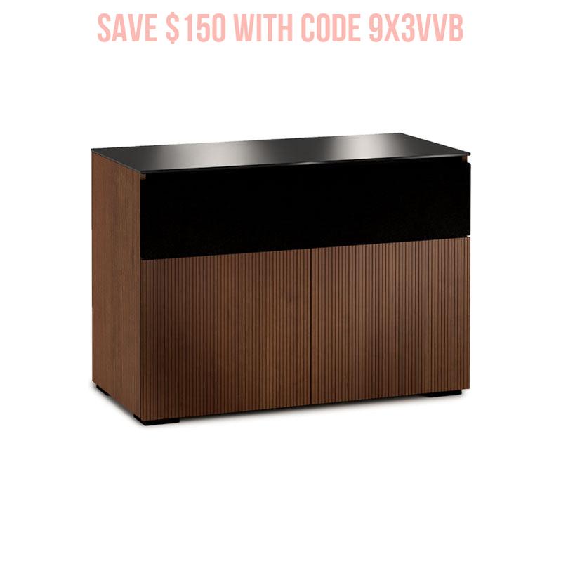 Salamander Manhattan 329 Medium Walnut Doors & Sides with Black Glass Top