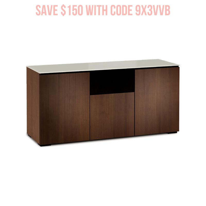 Salamander Manhattan 336 AV Cabinet with Matte Taupe Glass Top, Walnut Finish