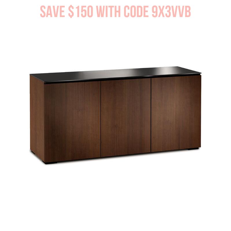 Salamander Manhattan 337 Medium Walnut Doors & Sides with Black Glass Top