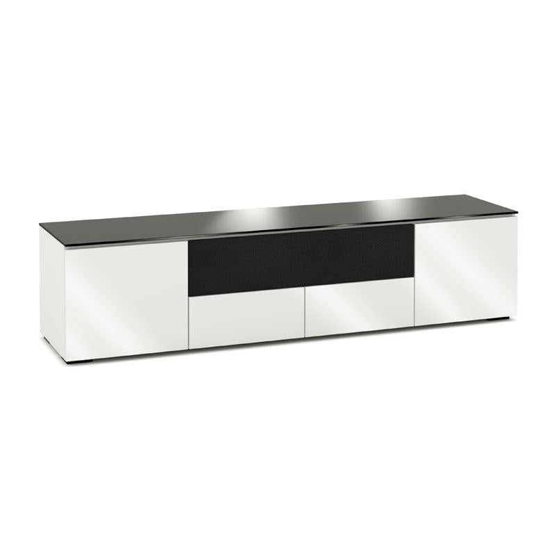 Salamander Miami 245 AV Cabinet Gloss White Black Glass for Home Theater