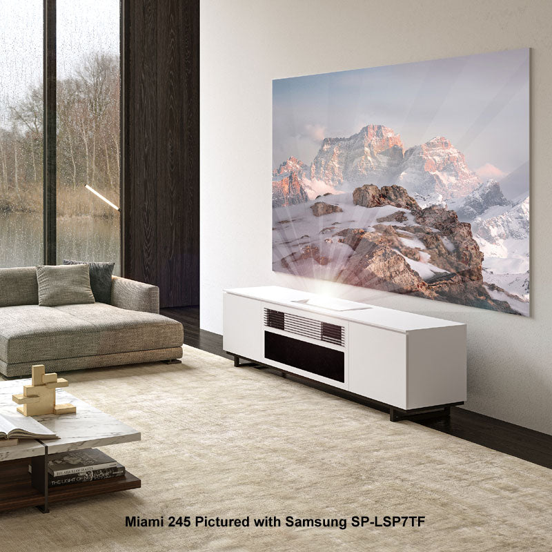 Salamander Miami 245 Cabinet Gloss White for Samsung SP-LSP7TF UST Projector Integration