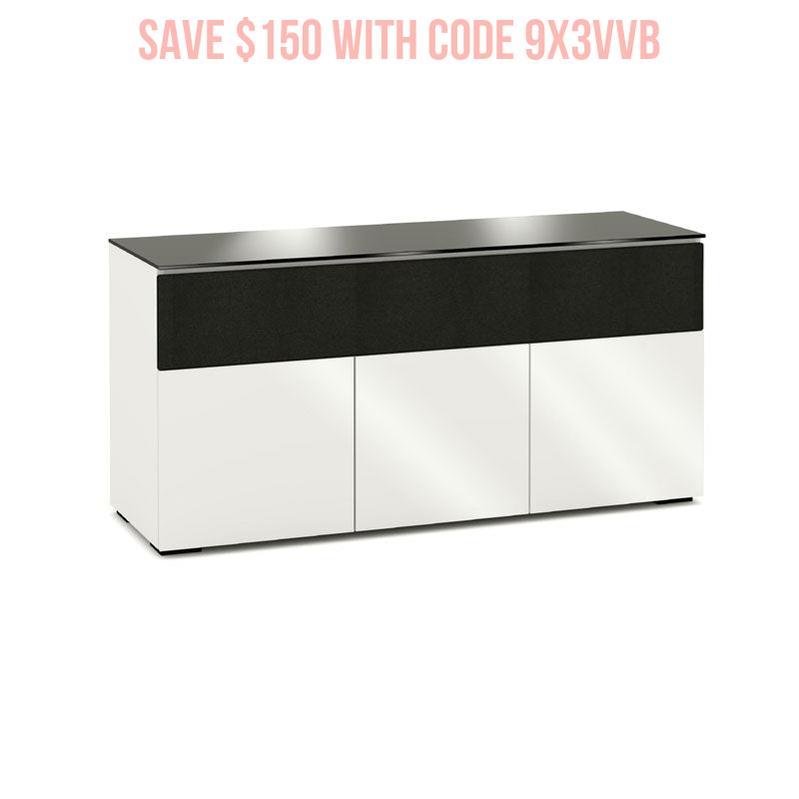 Salamander Miami 339 Gloss White & Black Glass Storage Cabinet