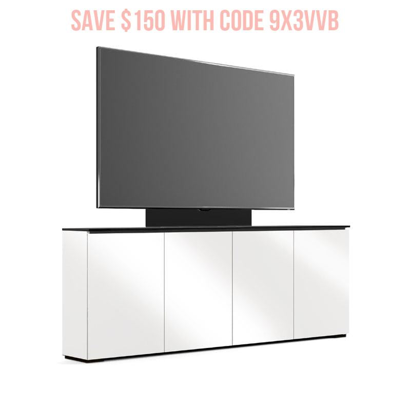 Salamander Miami 347 Low Profile TV Mount Console Gloss White Black Glass