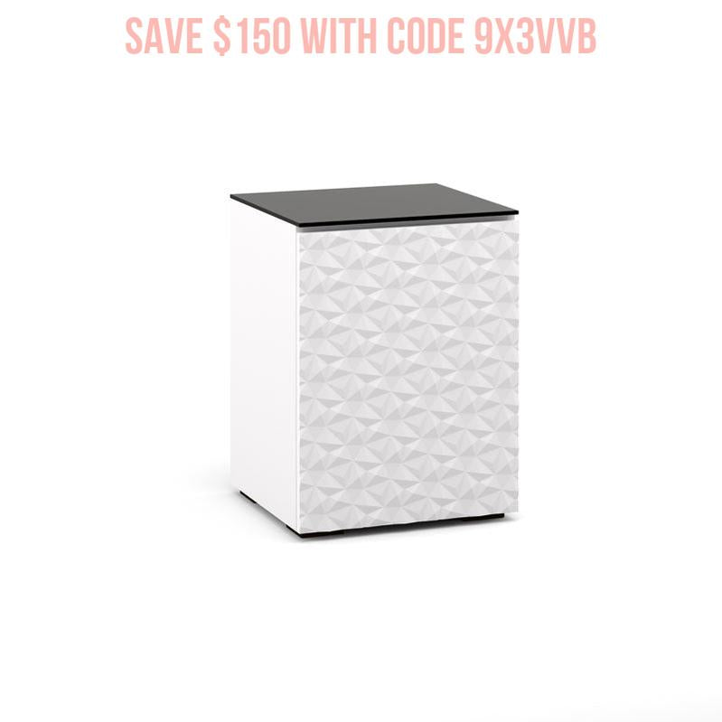 Salamander Milan 317 AV Cabinet White Black Glass – Modern Media Storage