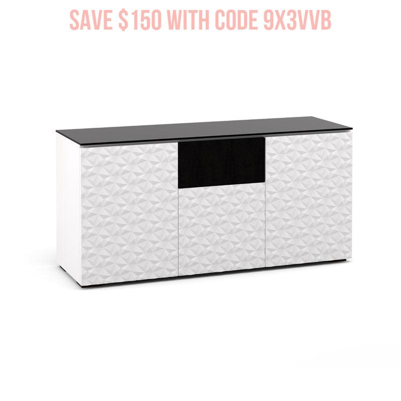 Salamander Milan 336 White/Black Glass AV Cabinet – Premium Media Storage