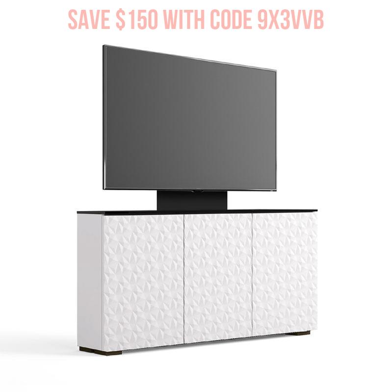 Salamander Milan 337 Low Profile Media Console w/ TV Mount – Sleek AV Furniture