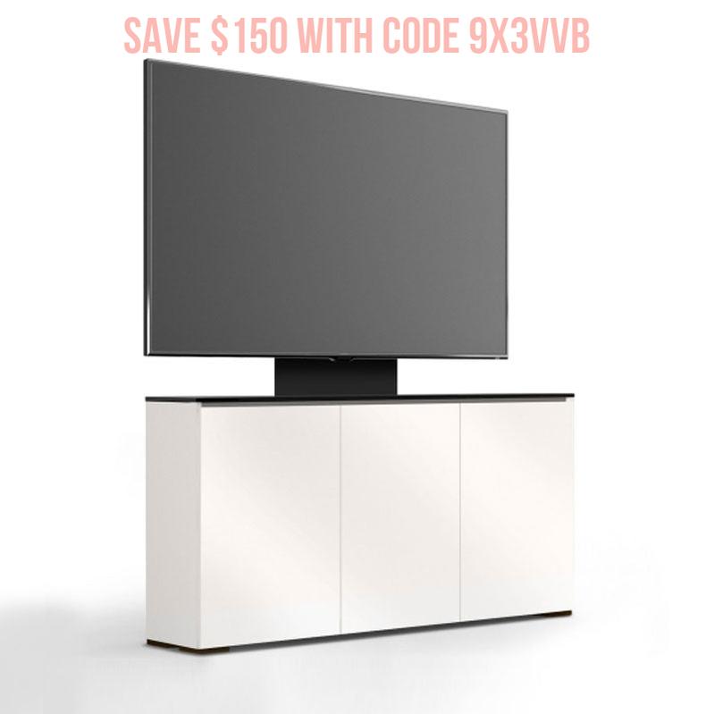 Salamander Milan 337 Low Profile TV Mount Console Gloss White Black