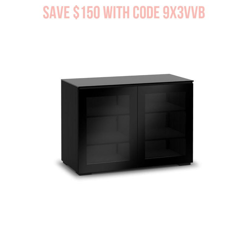 Salamander Oslo 323 Black Glass AV Cabinet – Modern Home Theater