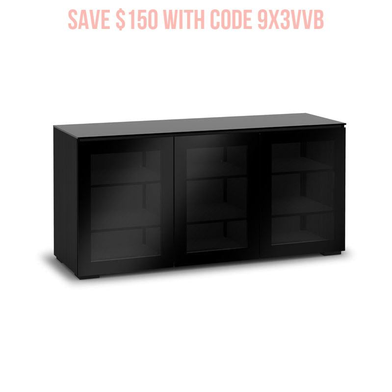 Salamander Oslo 337 Black Glass TV Stand Sleek Modern Design
