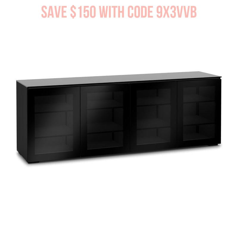 Salamander Oslo 347 Black Glass TV Stand Sleek Modern Design