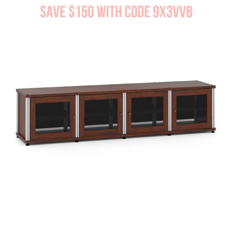 Salamander Synergy 247W/A Walnut AV Furniture with Aluminum Posts