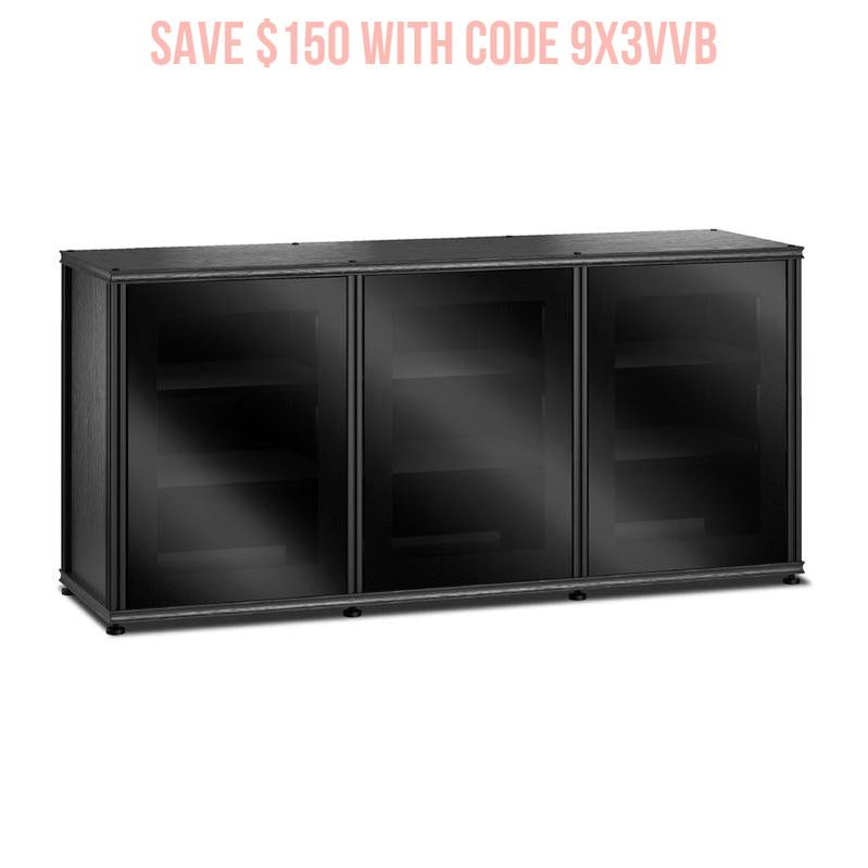 Salamander Synergy 337 AV Cabinet Black Oak with IR-Friendly Glass Doors