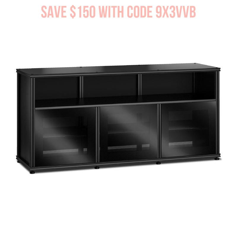 Salamander Synergy 339 AV Cabinet Black Oak Black Glass IR-Friendly
