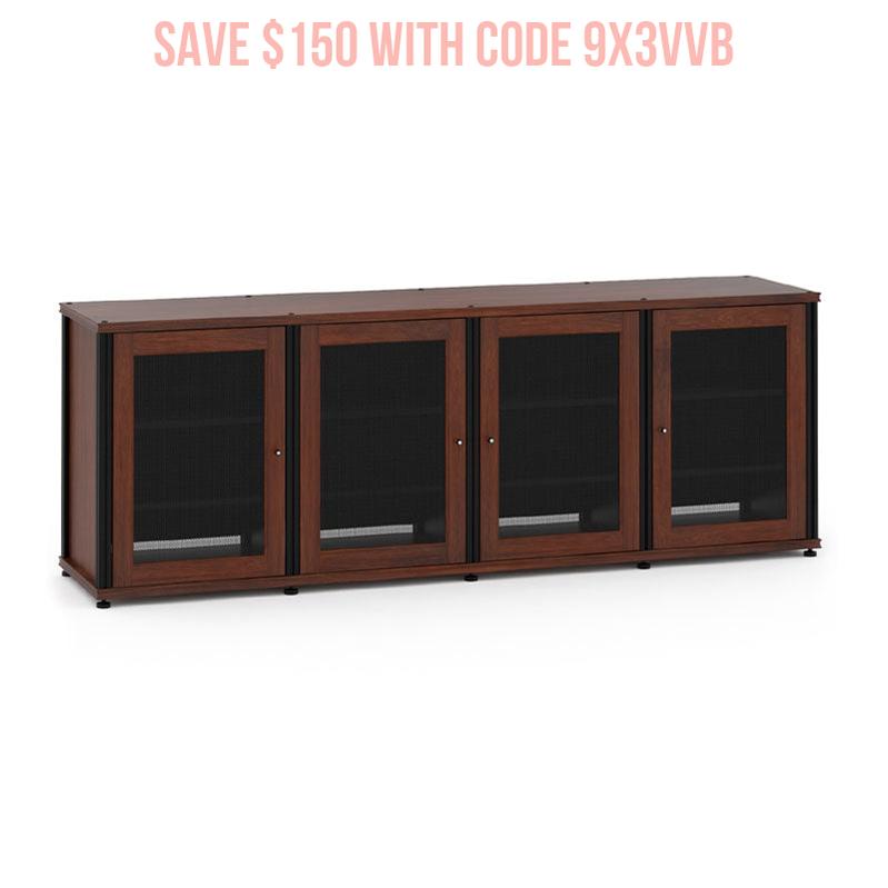 Salamander Synergy Model 347W/B Walnut AV Cabinet – Quad Width, Modular Storage