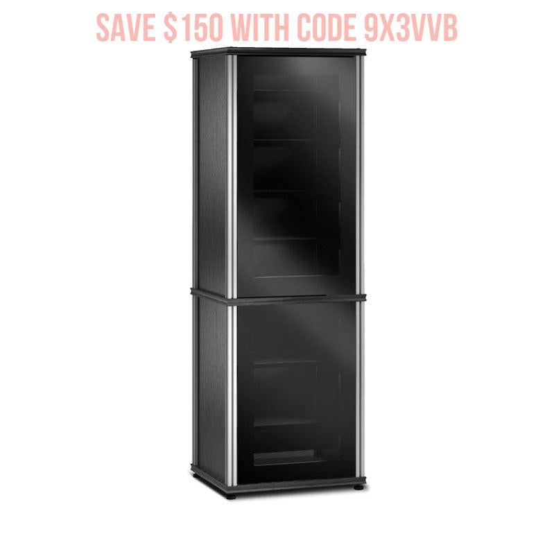 Salamander Synergy Model 703 Black Oak Door System with Aluminum Posts for Modern Homes