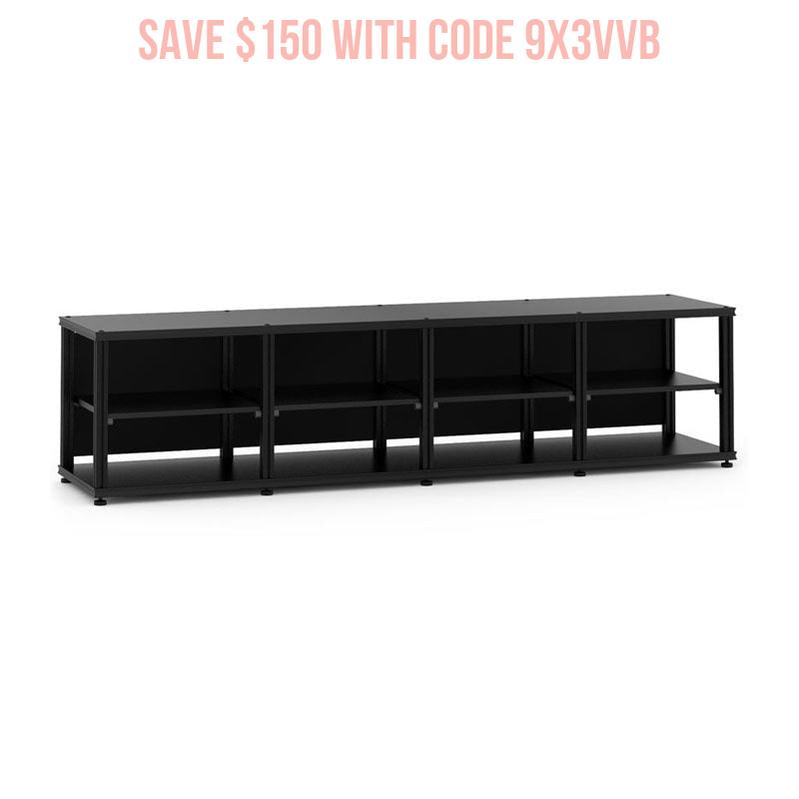 Salamander Synergy Quad 20 AV Rack Black Oak Modular Media Furniture