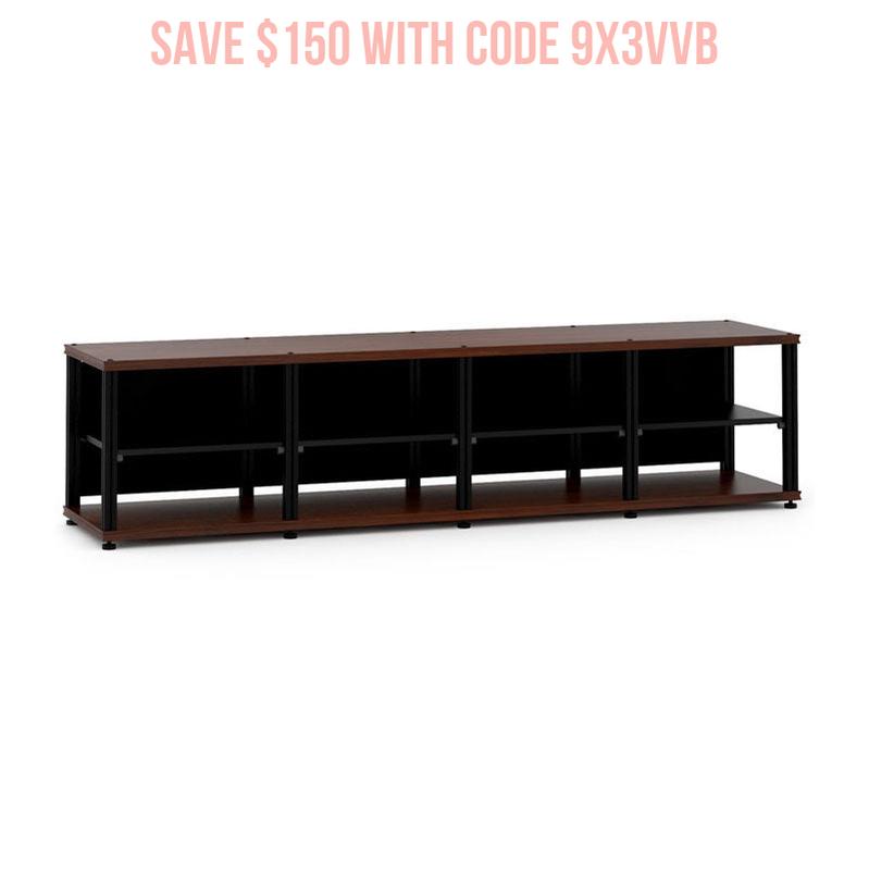 Salamander Synergy Quad 20 Walnut AV Rack with Adjustable Shelves