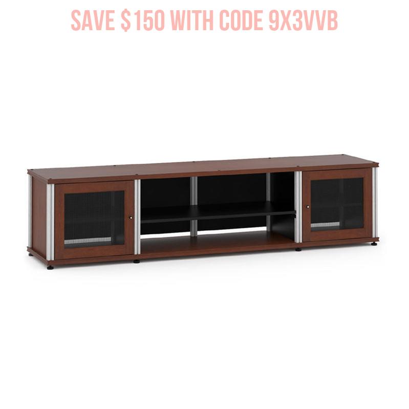 Salamander Synergy SB248C/A Cherry AV Cabinet with Aluminum Posts for Home Theater