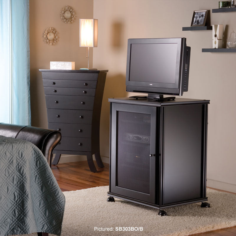 Salamander Synergy SB303 Black Oak AV Cabinet with Aluminum Posts