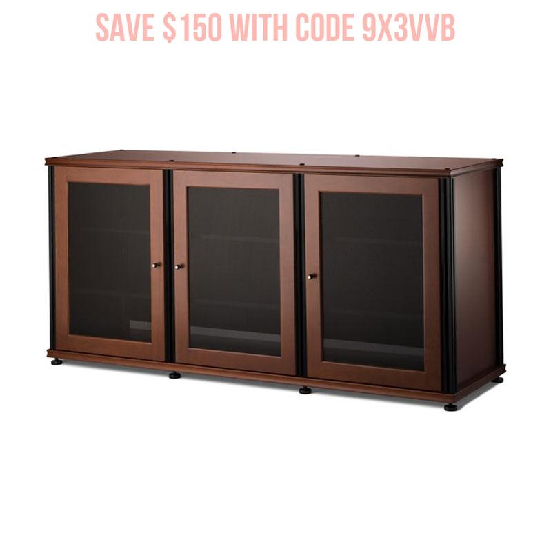 Salamander Synergy SB337C/B AV Cabinet Cherry Black Posts – Large Capacity