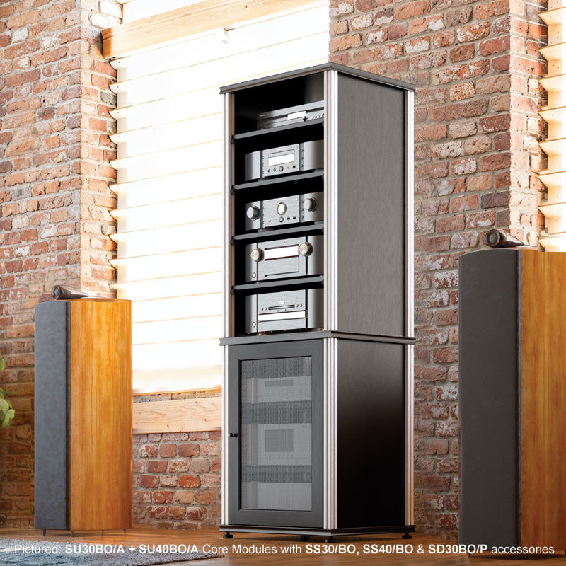 Salamander Synergy Single 30 AV Cabinet Black Oak – Stylish Home Theater Storage