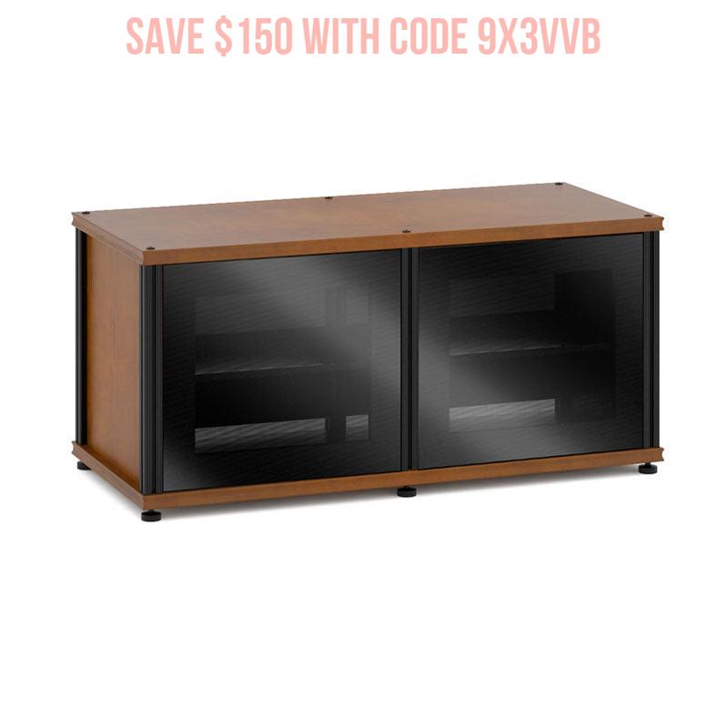 Salamander Synergy Single Box 221 – Modular AV Storage, American Cherry & Black Glass