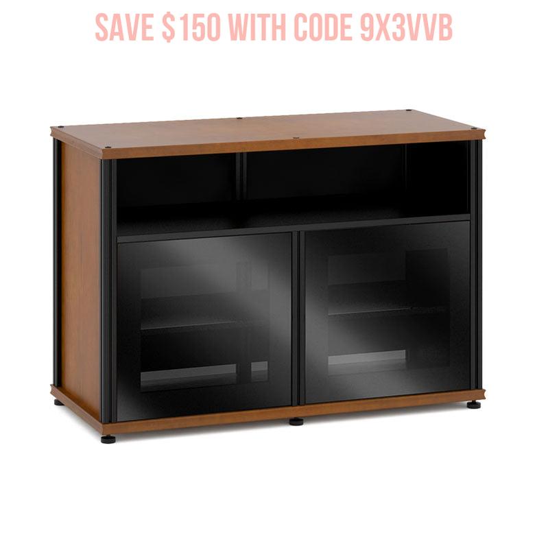 Salamander Synergy Single Box 329 Media Console – American Cherry & Black Glass