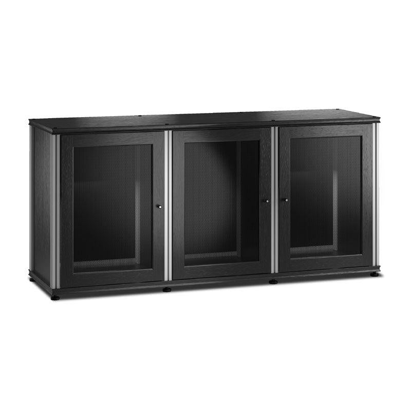 Salamander Synergy Single Box 337 Black Oak Aluminum Posts – Modular AV Storage