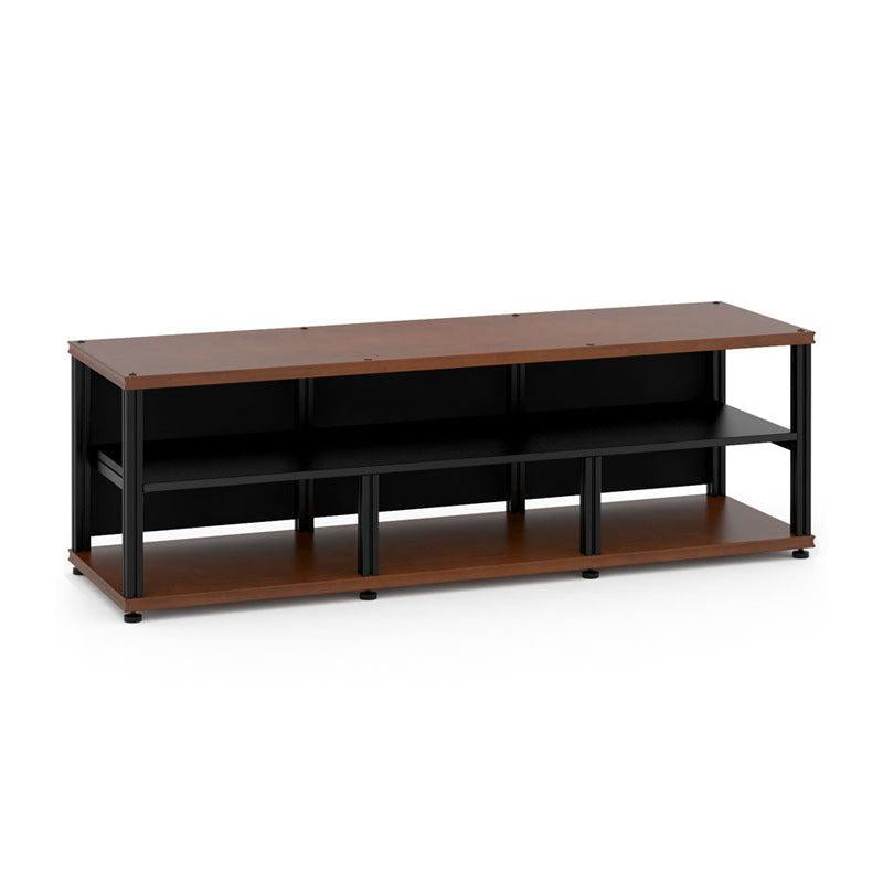Salamander Synergy Triple 20 Open Center AV Cabinet – Cherry, Black Posts