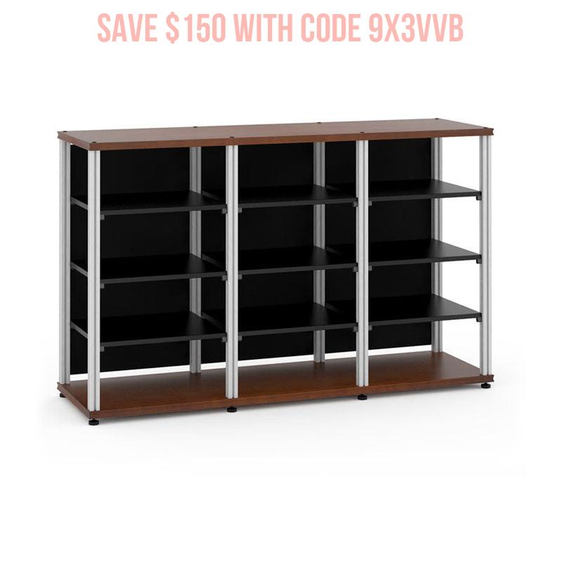 Salamander Synergy Triple 40 Cherry AV Cabinet with Aluminum Posts