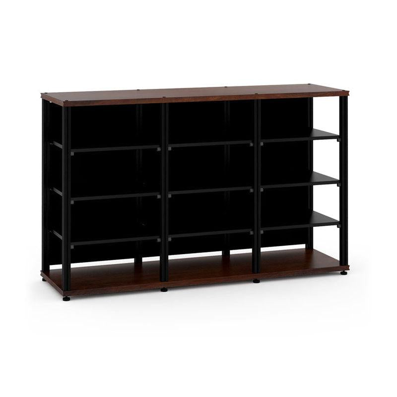 Salamander Synergy Triple 40 Walnut AV Cabinet with Black Posts