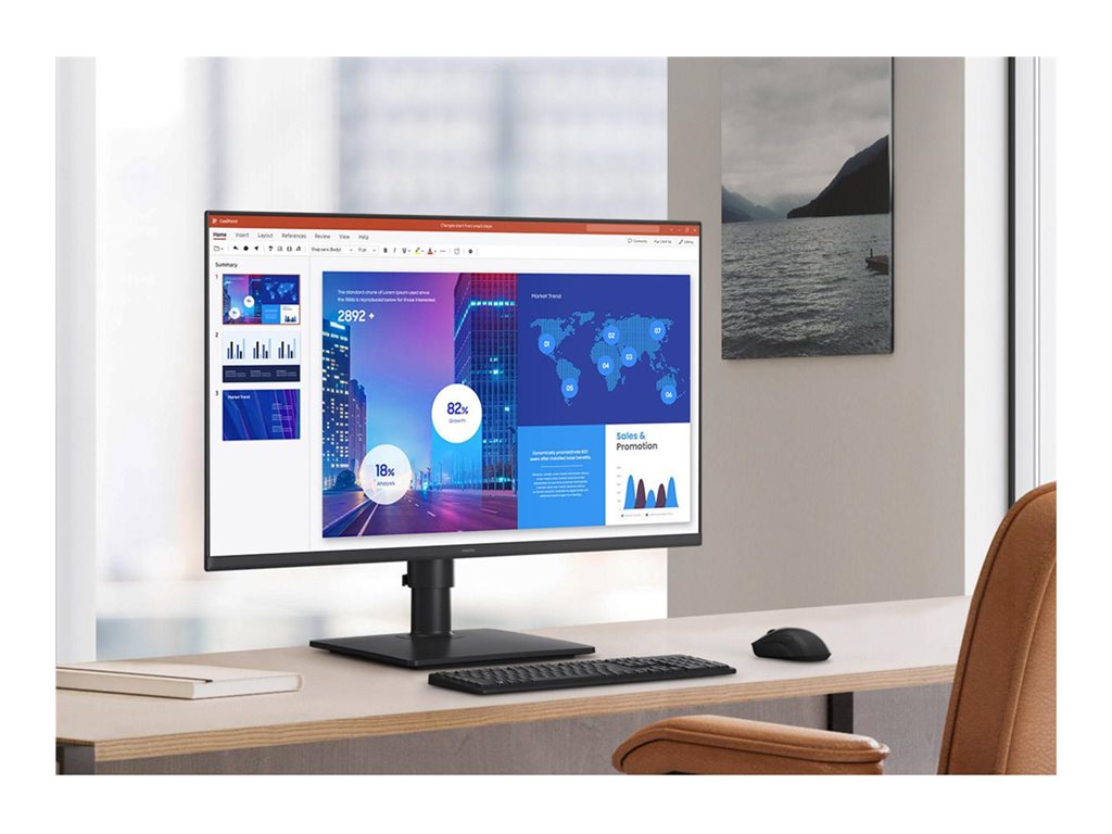 Samsung 24" S40GD Borderless Business Monitor - IPS Panel 100Hz Speaker HAS USB Hub S24D408GAN
