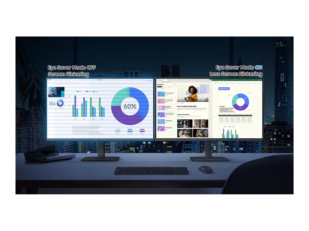 Samsung S24D304GAN - S30GD Series - LED monitor - 24 - 1920 x 1080 Full HD (1080p) @ 100 Hz - IPS - 250 cd/m� - 1000:1 - 5
