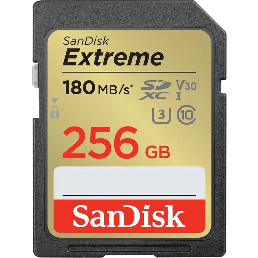 SanDisk Extreme 256 GB Class 3/UHS-I (U3) SDXC - 180 MB/s Read - 130 MB/s Write - Lifetime