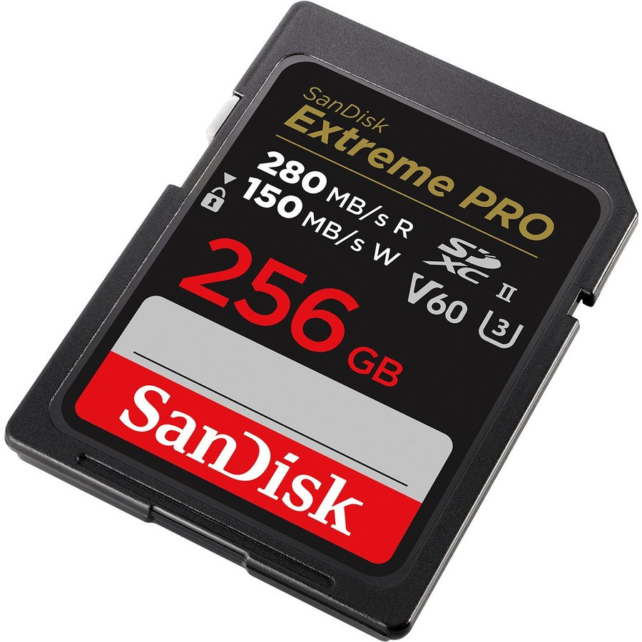 SanDisk Extreme PRO 256 GB UHS-II V60 SDXC - 280 MB/s Read - 150 MB/s Write