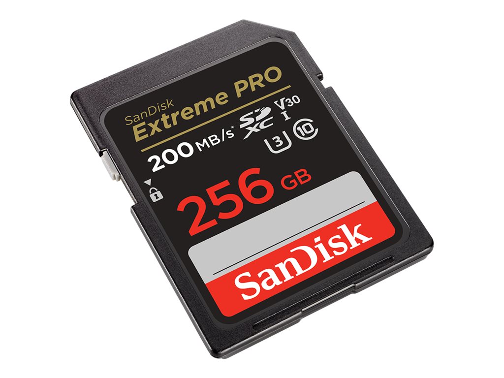 SanDisk Extreme Pro - Flash memory card - 256 GB - Video Class V30 / UHS-I U3 / Class10 - SDXC UHS-I