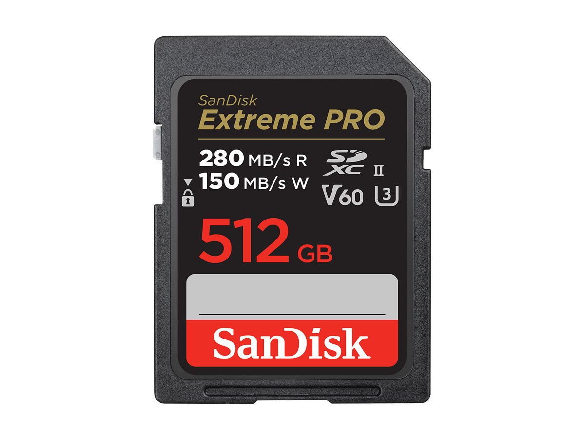 SanDisk Extreme Pro - Flash memory card - 512 GB - Video Class V60 / UHS-II U3 / Class10 - SDXC UHS-II SDSDXEP-512G-GN4IN