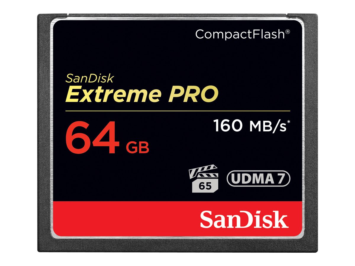 SanDisk Extreme Pro - Flash memory card - 64 GB - 1000x/1067x - CompactFlash SDCFXPS-064G-A46