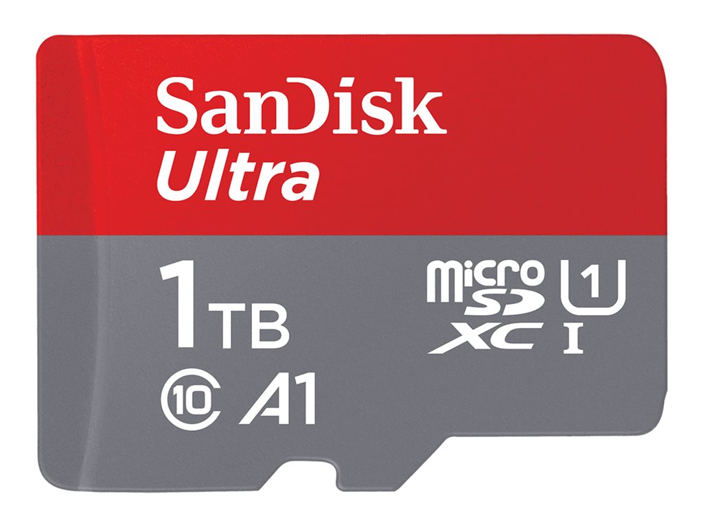 SanDisk Ultra - Flash memory card (microSDXC to SD adapter included) - 1 TB - A1 / UHS-I U1 / Class10 - microSDXC UHS-I SDSQUAC-1T00-AN6MA