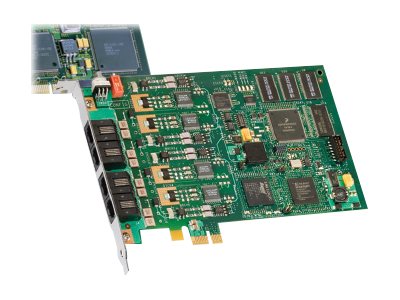 Sangoma Dialogic D 4PCIU4SEQ - Voice interface card - PCIe x1 - analog ports: 4