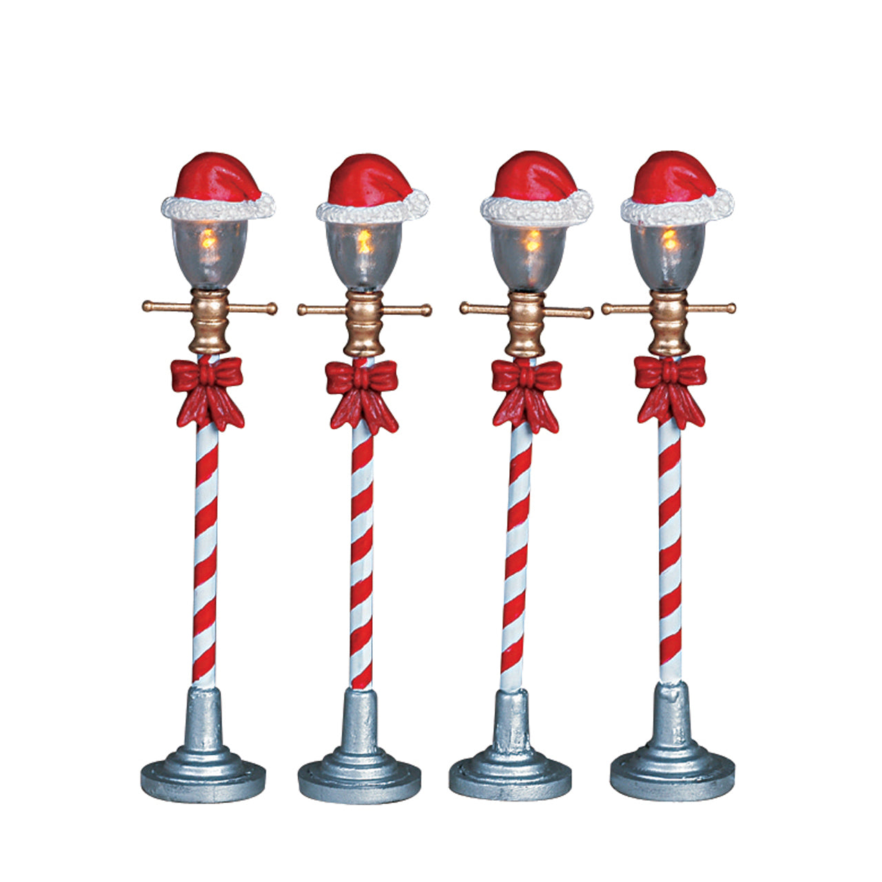 Santa Hat Street Light - 4 Piece Set