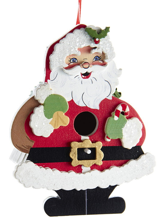 Santa Wooden Birdhouse Ornament