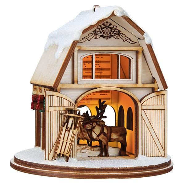 Santas Reindeer Barn Ginger Cottage Collection