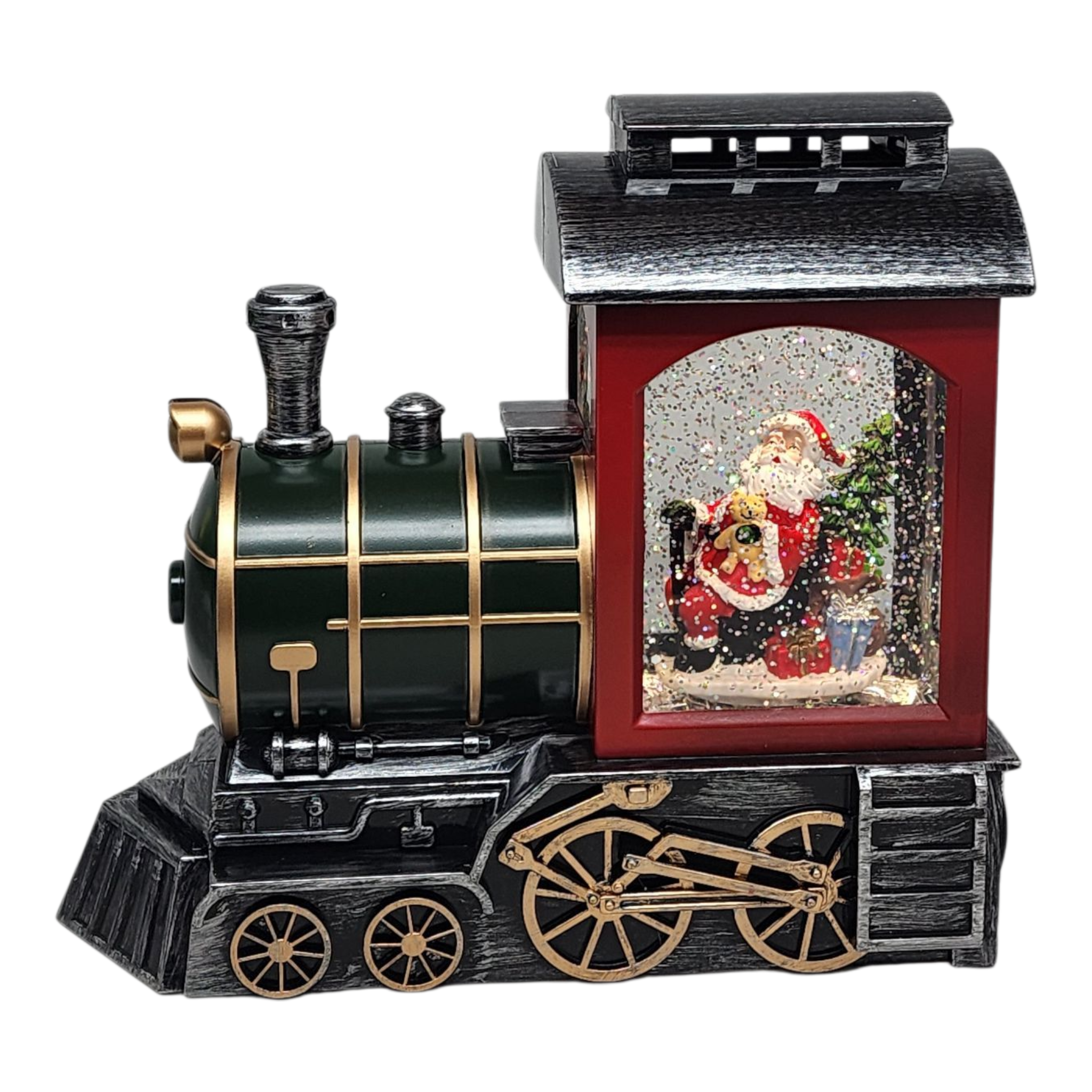 Santa's Whimsical Train Water Globe - Enchanting Holiday Decoration